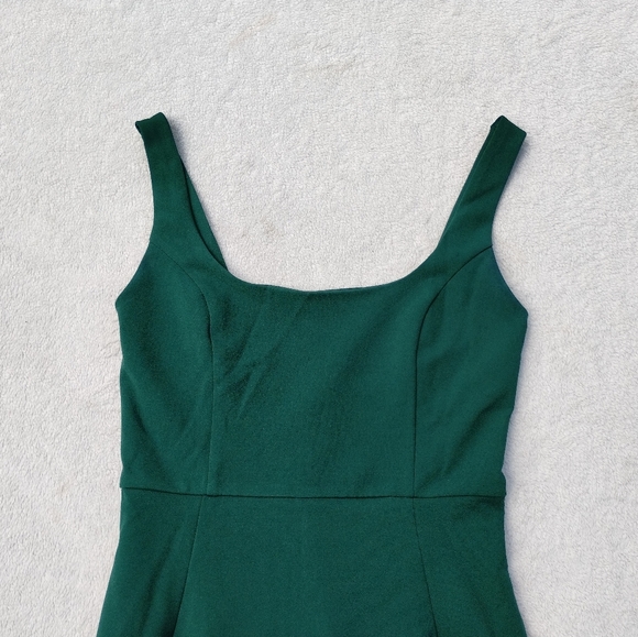 Lulu's Romantic Destiny Emerald Green Square Neck Trumpet Maxi Dress Size Medium - Picture 8 of 11